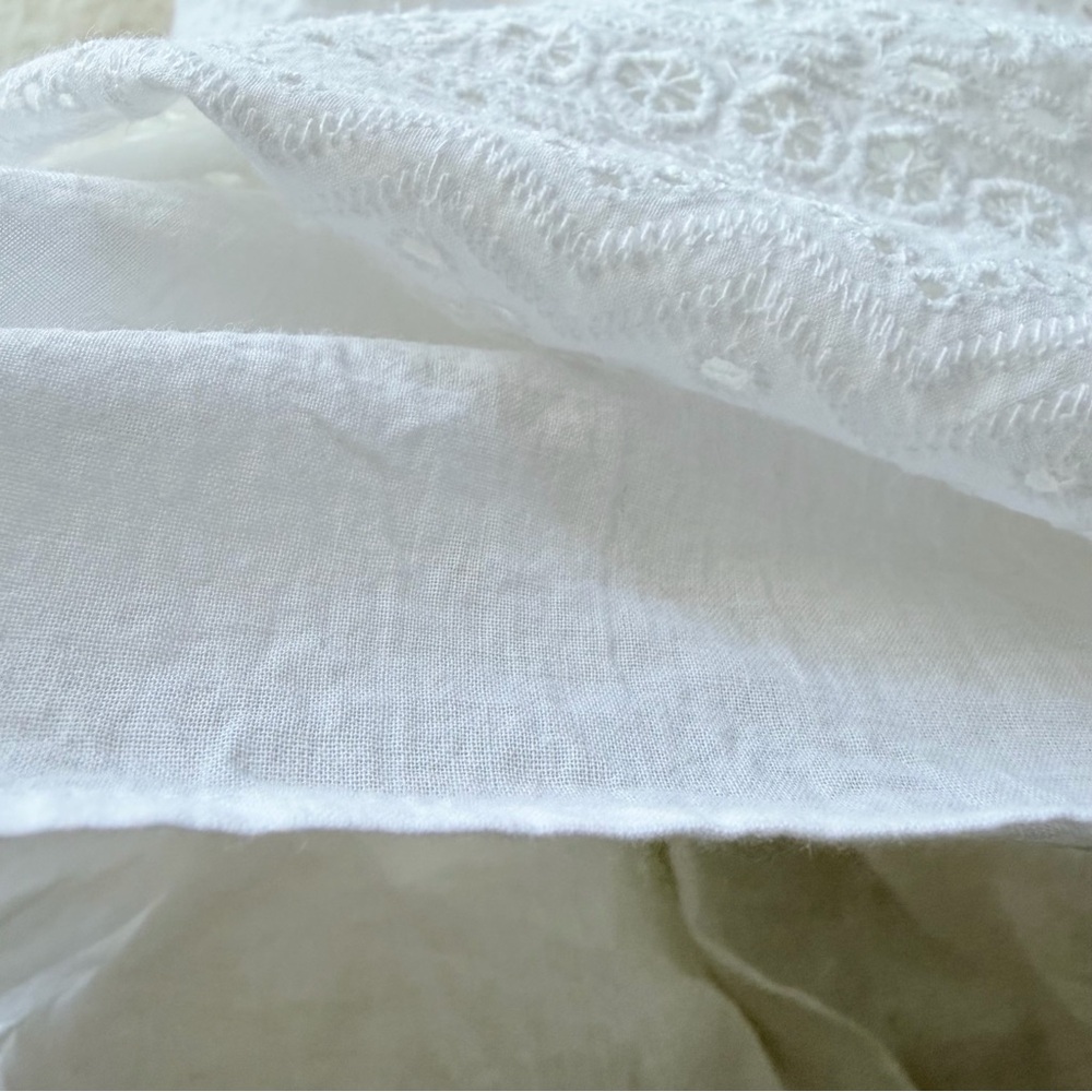 Lucky Brand White Eyelet Tiered Midi Skirt Size M Boho Cottagecore - Picture 14 of 15